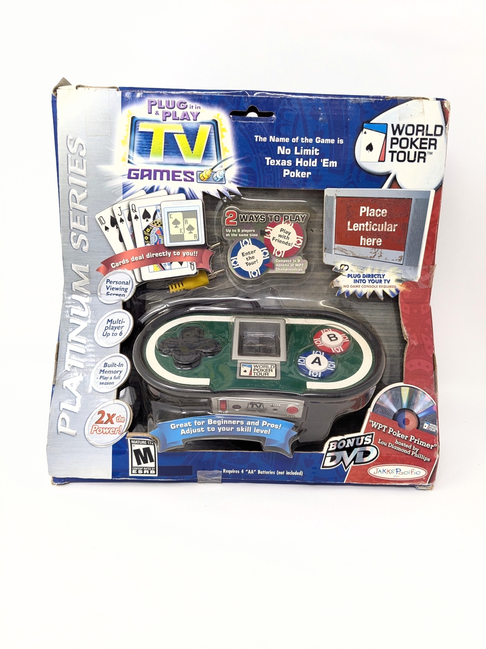 World Poker Tour Plug & Play TV Games Platinum Series- Black/Green